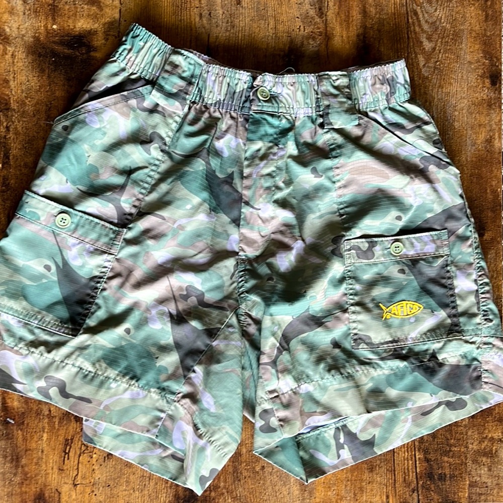 aftco shorts green fish camo